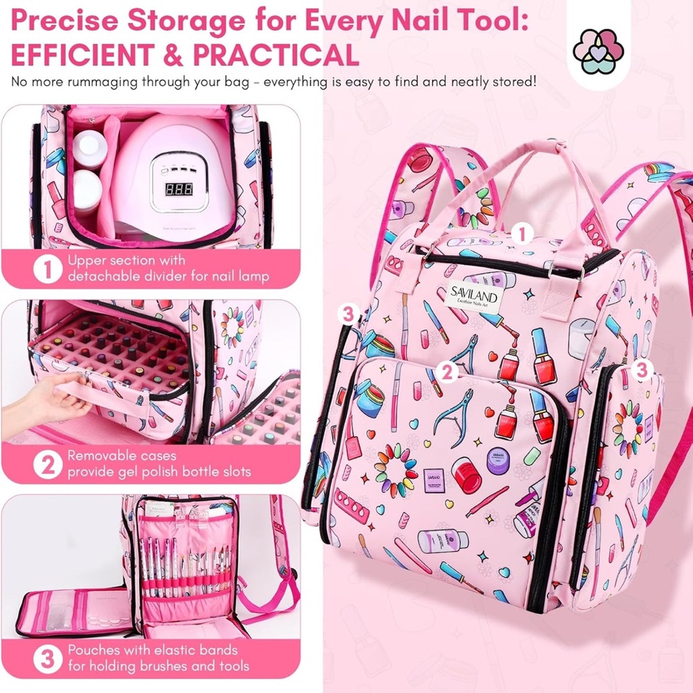 Pink Multi-Compartment Backpack - image 4